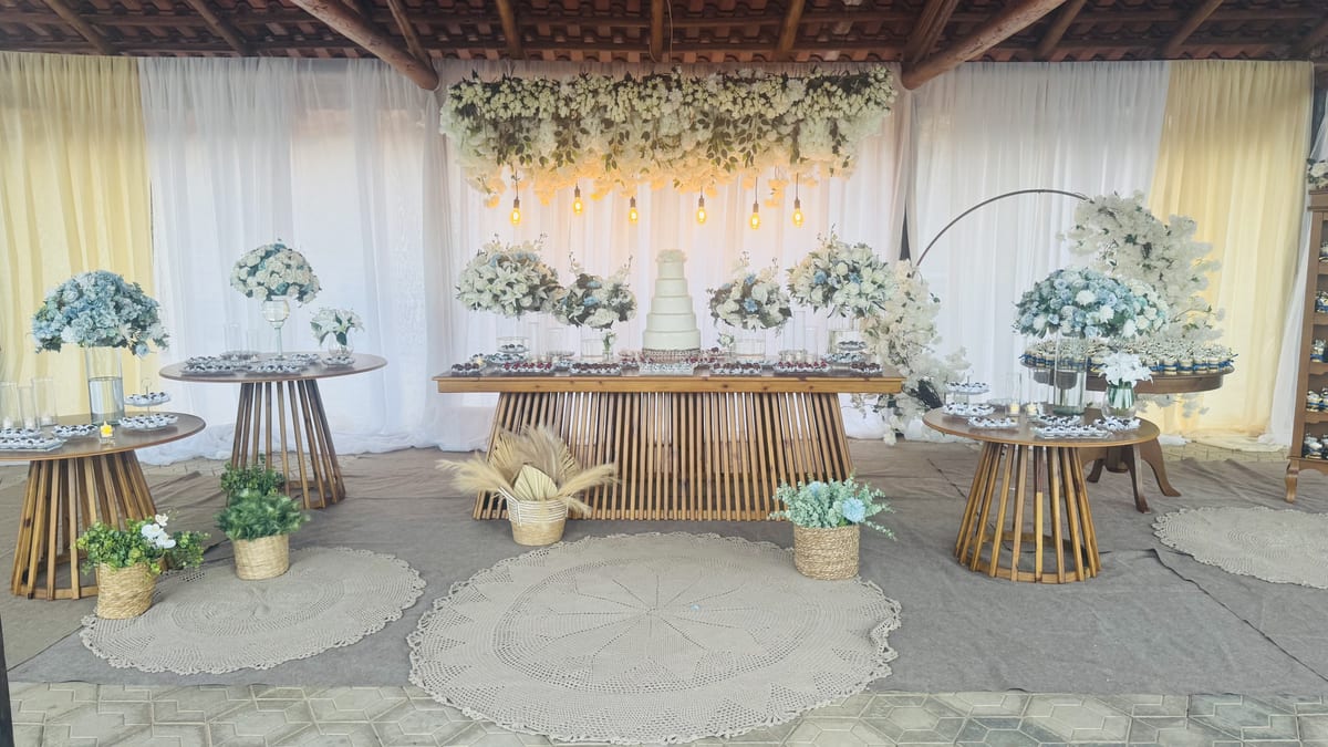 Decoração e buffet da Beth Festas montados em outro local